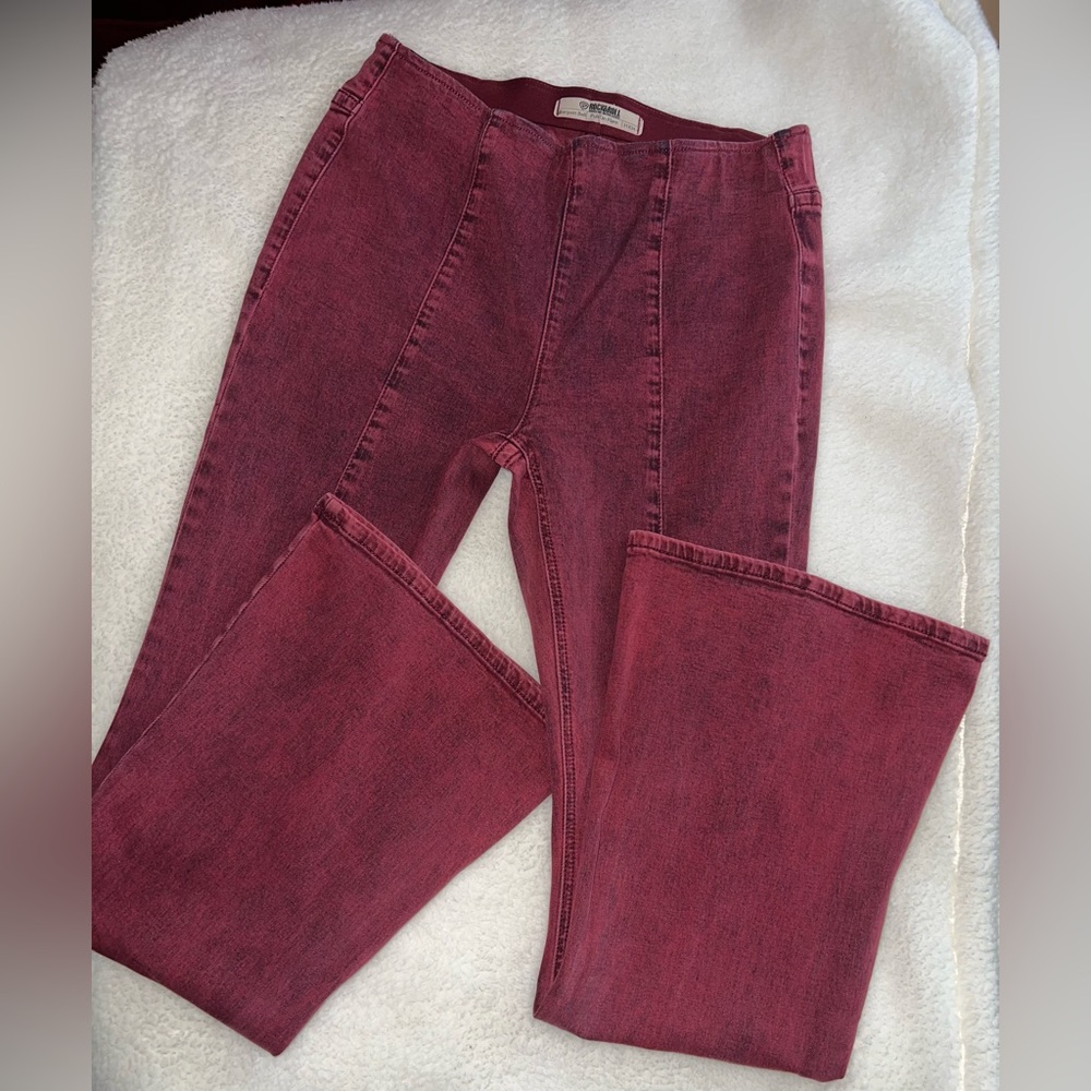 Rock & Roll Cowgirl Burgundy Flare Jeans